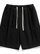 Men's Plus Size Drawstring Shorts with Pockets Black
