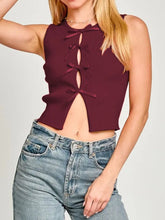 Bow Round Neck Cropped Tank