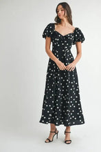 MABLE Polka Dot Puff Sleeve Midi Dress Casual Dresses