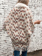 Fringe Fuzzy Open Front Poncho Woman Outerwear