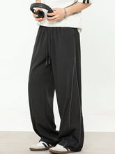 Men's Contrast Straight Sweatpants Black