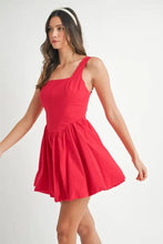 MABLE Poplin Square Neckline Bubble Mini Dress Casual Dresses