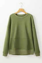 Solid Color Round Neck Long Sleeve Sweatshirt Woman Sweatshirts