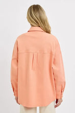 RISEN Full Size Button Down Long Sleeve Denim Shacket with Chest Pockets Plus Size Woman Outerwear