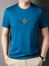 Men's Plus Size Crew Neck Short Sleeve T-Shirt Peacock Blue