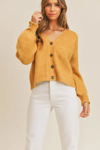 MABLE Long Sleeve Button Down Sweater Cardigan Mustard Woman Outerwear