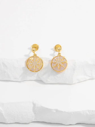 18K Gold-Plated 925 Sterling Silver Star Shape Earrings Gold One Size