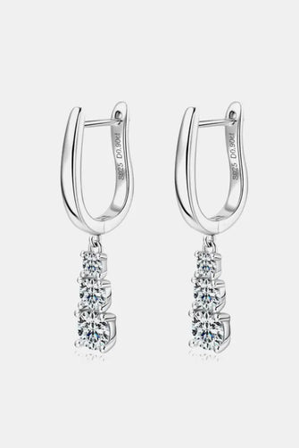 1.8 Carat Moissanite 925 Sterling Silver Drop Earrings Silver One Size Earrings