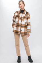 Love Tree Plaid Button Up Shacket Woman Outerwear