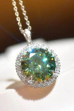 10 Carat Moissanite Pendant Platinum-Plated Necklace Green One Size Necklaces