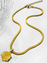 18K Gold-Plated Hexagon Sunburst Pendant Necklace
