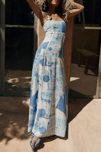 Cutout Back Printed Square Neck Maxi Dress Woman Maxi Dress