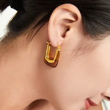 Resin Copper U Shape Earrings Fashion Jewelry