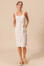SO ME Button Down Pocket Front Pinafore Dress Casual Dresses