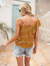 Ivy Lane Polka Dot Ruffle Trim Asymmetrical Tank Top Tanks & Camis