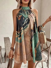Tied Back Printed Sleeveless Dress Casual Dresses