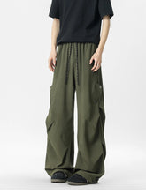 Men's Oversized Wide Leg Cargo Pants with Drawstring