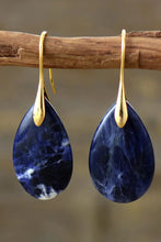 Natural Stone Teardrop Earrings Gold One Size Earrings