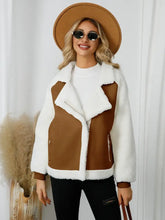 Jacke mit Reißverschluss und Sherpa-Futter, langärmlig, Damenoberbekleidung