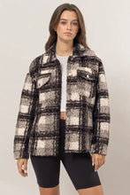 HYFVE Plaid Button Up Boucle Jacket Black Woman Outerwear