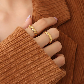 Titanium Steel Gold-Plated Ring Gold