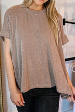 Textured Round Neck Short Sleeve T-Shirt