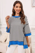 Striped Round Neck Half Sleeve T-Shirt