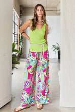 Mittoshop Abstract Print Elastic Waist Wide Leg Pants Woman Pants
