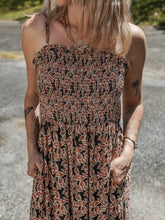 Printed Smocked Bodice Maxi Dress