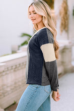 V Neck Color Block Top Woman Blouses