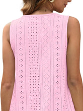 Eyelet Scoop Neck Tank