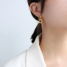 Titanium Steel Chain Shape Earrings Gold One Size
