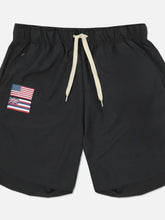 Men's Plus Size Drawstring US Flag Active Shorts Black
