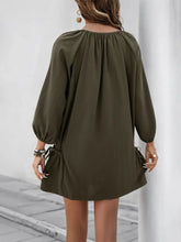 Button Front Balloon Sleeve Dress Casual Dresses