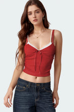 Lace Detail V-Neck Cami Rust