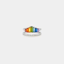 Zircon 925 Sterling Silver Double-Layered Ring Silver 7