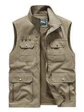 Men's Plus Size Zip Up Vest Khaki