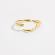 925 Sterling Silver Inlaid Zircon Open Ring Rings