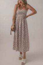 Multicolour Bohemian Ditsy Floral Smocked Fit Flare Sundress Floral