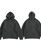 Men's Hooded Zip Up Knit Cardigan