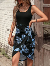 Printed Wide Strap Tank Dress Casual Dresses