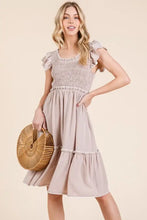 Lime 'N' Chili Ruffle Trim Smocked Dress with Contrast Casual Dresses