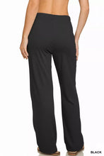 Black high-waisted wide-leg zenana fleece sweatpant with pockets designed for comfort and easy care instructions