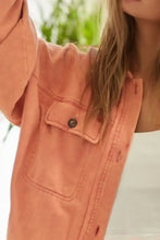 BiBi Washed Button Up Shacket with Chest Pockets Woman Outerwear
