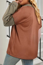 Plus Size Exposed Seam Color Block Quarter Zip Sweatshirt Woman Sweatshirts