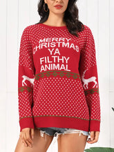 Christmas Element Round Neck Sweater Sweater Pullovers