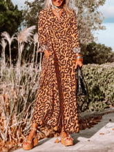 Leopard Buttoned Maxi Dress Woman Maxi Dress