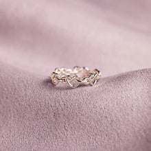Knotted Hearts 925 Sterling Silver Open Ring