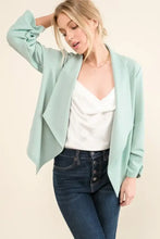 And The Why Stretch Non-Wrinkled Basic Open-Front Blazer Mint Woman Outerwear