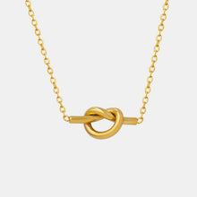 18K Gold-Plated Titanium Steel Knot Necklace Gold One Size